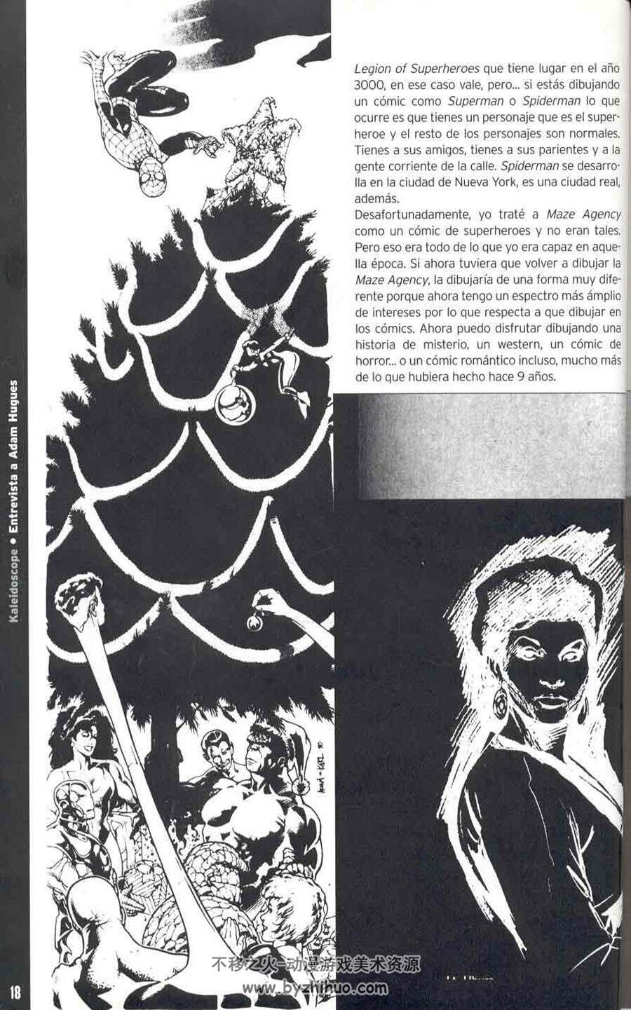 美国漫画家 亚当·休斯的速写本 画师黑白手稿原画线稿草稿作品欣赏画集