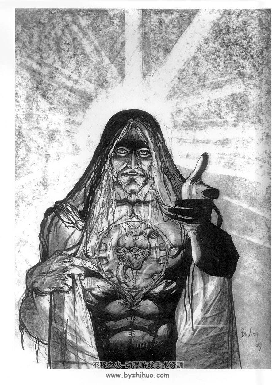 西蒙鲍斯里labiblia西方暗黑魔幻风素描漫画插画作品画集