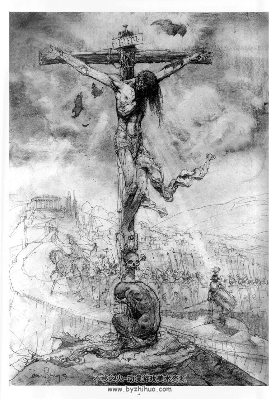 西蒙鲍斯里labiblia西方暗黑魔幻风素描漫画插画作品画集