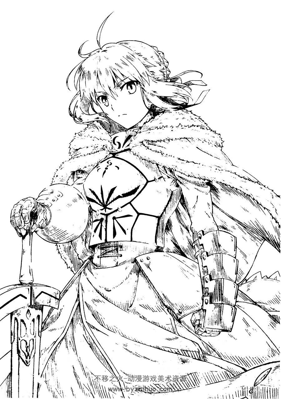 Fate 动画Archer Gilgamesh Lancer Rin Tohsaka Saber 5个角色原画欣赏画集下载
