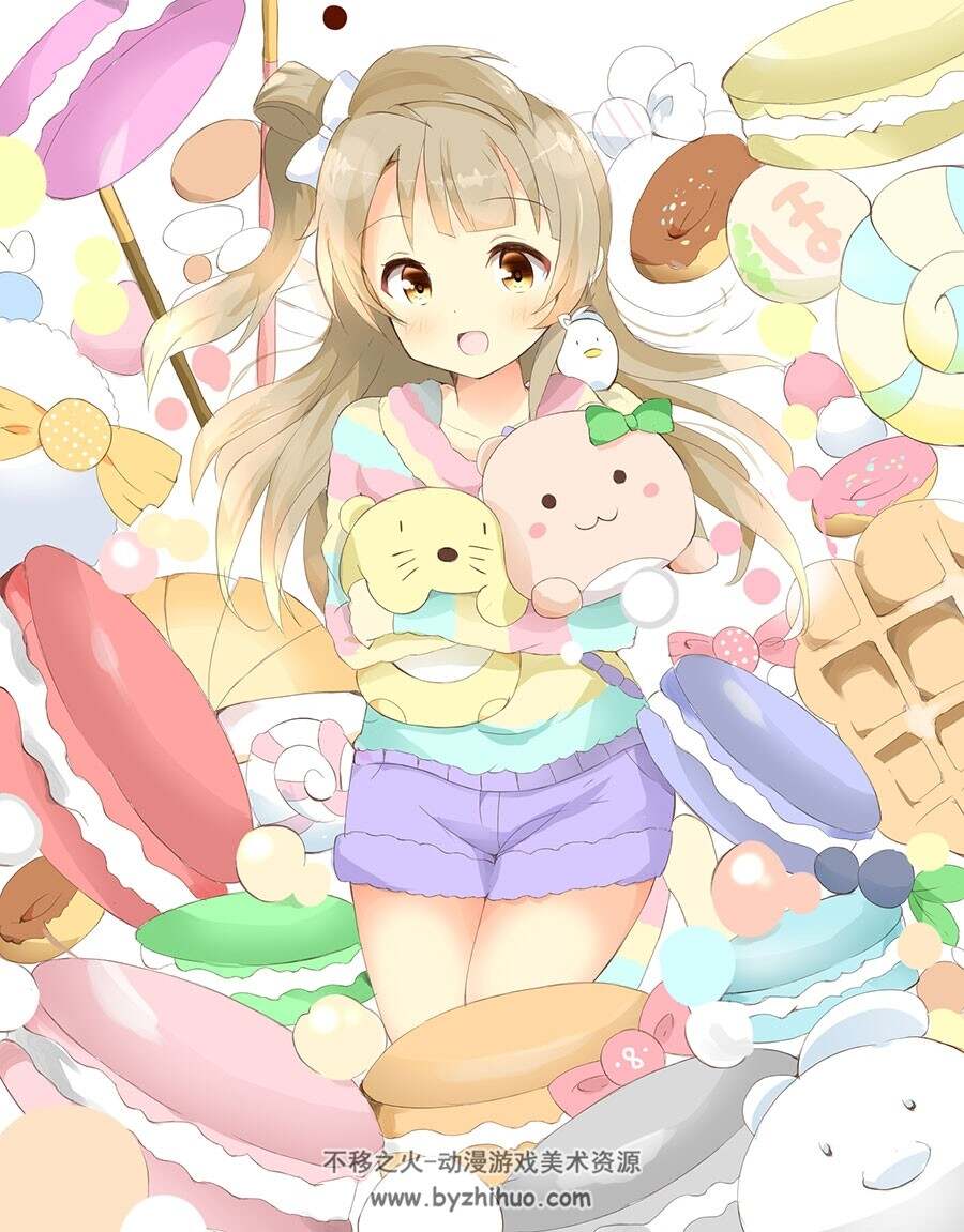 波打ち際 可爱清纯少女插画图片分享下载 133P