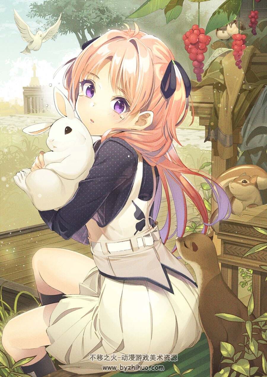 波打ち際 可爱清纯少女插画图片分享下载 133P