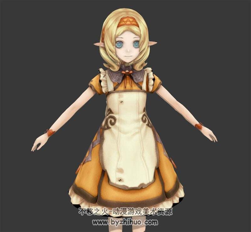 光明之响精灵 萝莉3d模型 格式Dae百度云下载