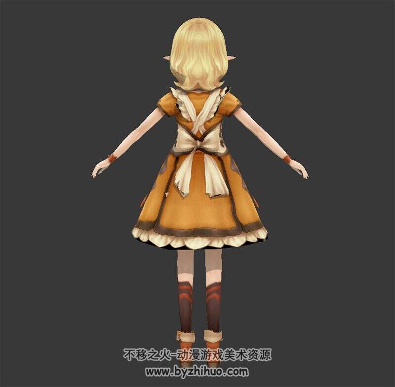 光明之响精灵 萝莉3d模型 格式Dae百度云下载