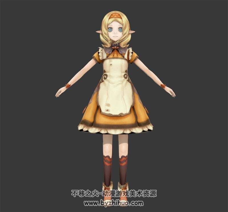 光明之响精灵 萝莉3d模型 格式Dae百度云下载