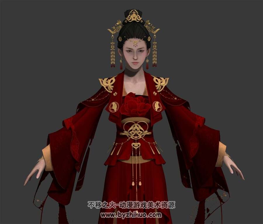心王红鸾殿女装3dMax模型分享 含鬼畜动作