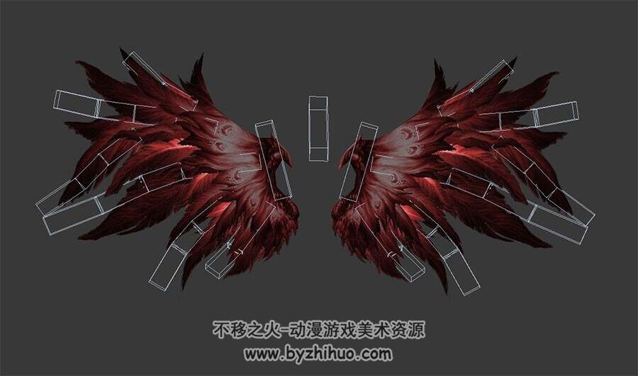 天使与恶魔翅膀 3DMax模型分享 含动作绑定
