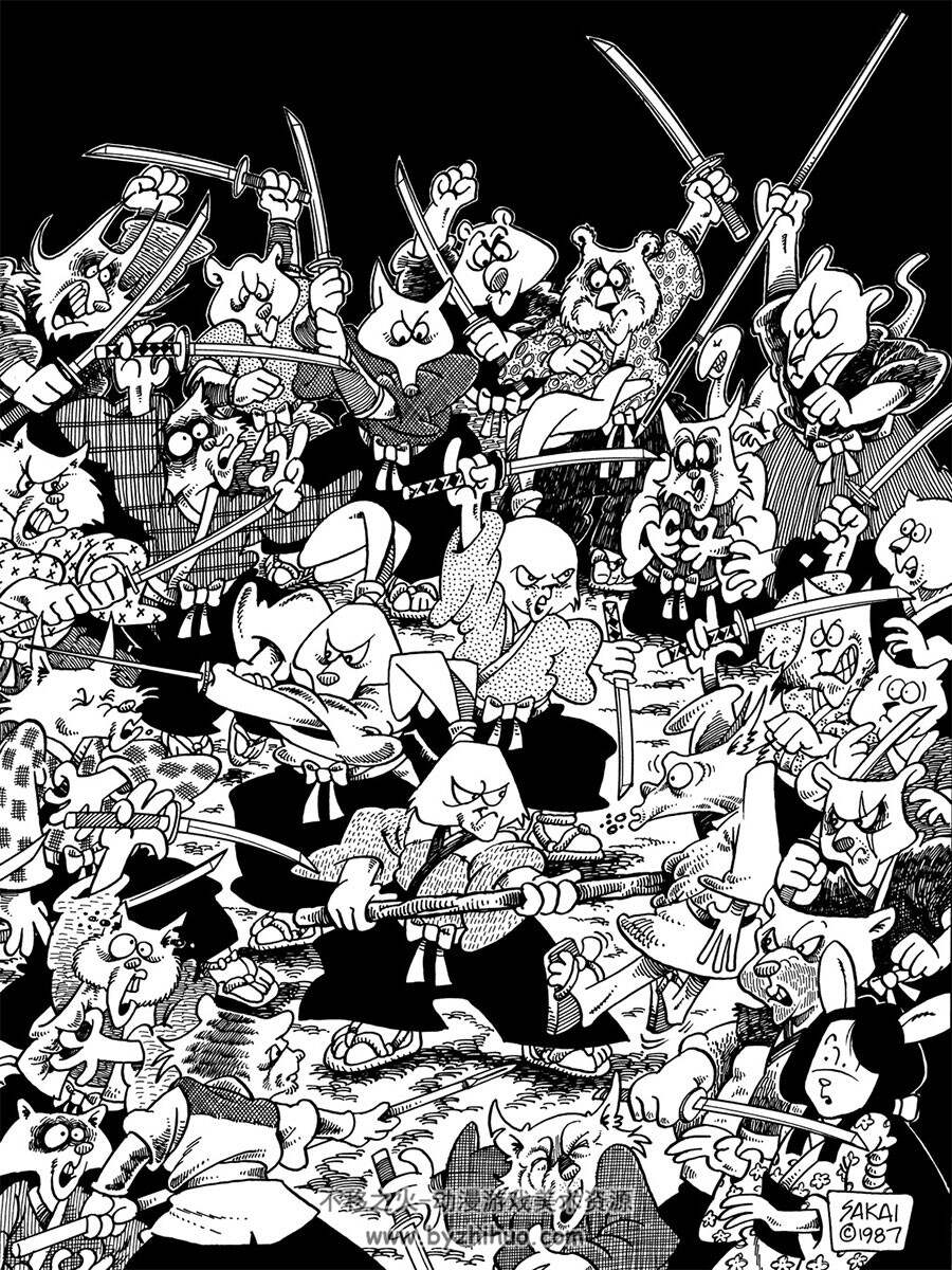 暴力武士兔 Stan Sakai 卡通兔子武士漫画资料画集图片下载