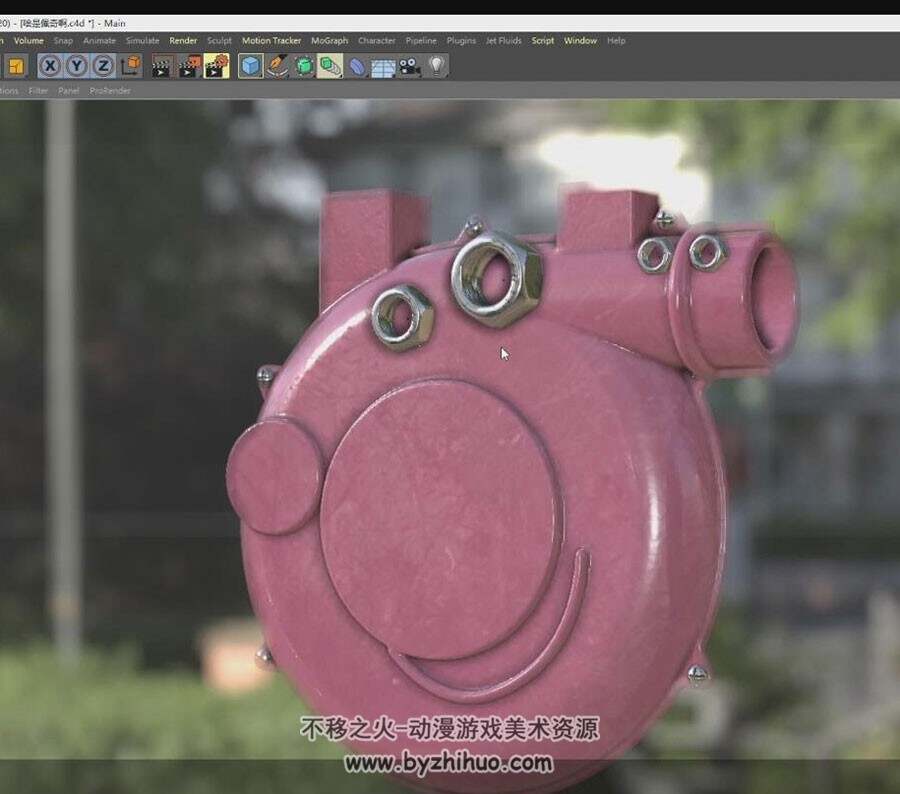 C4D 啥是佩奇？同款金属佩奇3D模型制作视频教程 附工程文件 下载