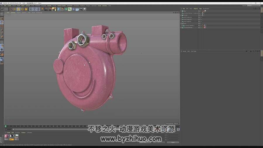 C4D 啥是佩奇？同款金属佩奇3D模型制作视频教程 附工程文件 下载