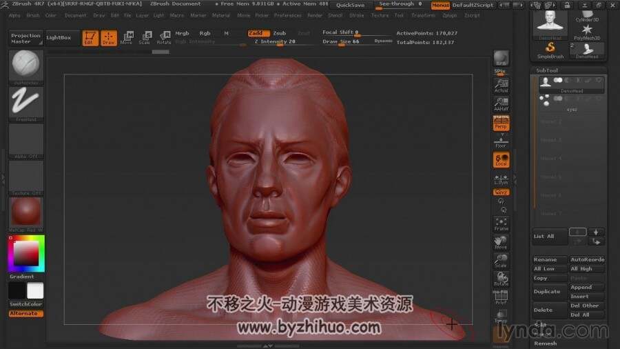 ZBrush 自动拓扑工具实例视频教程 附工程文件