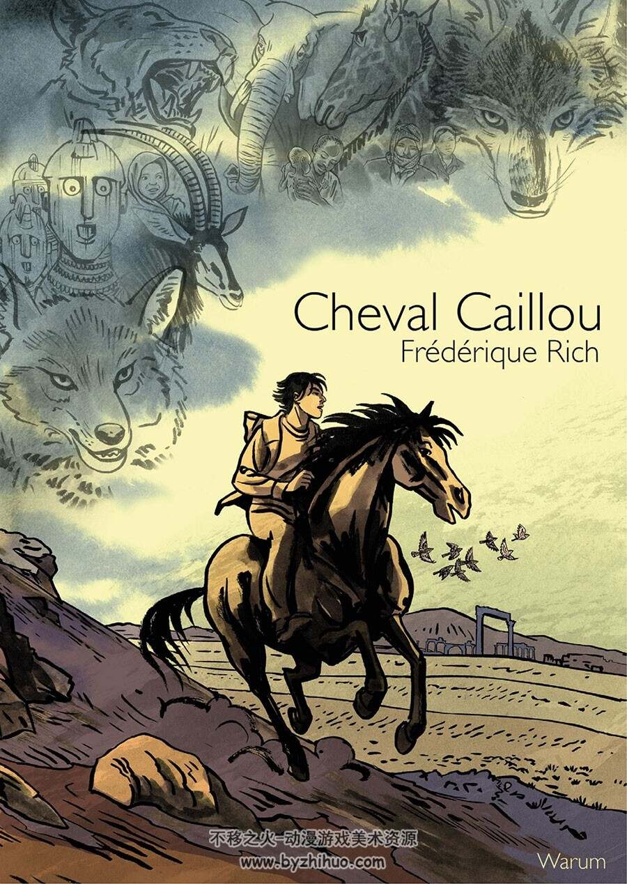 Cheval Caillou 全一册 Frédérique Rich 人与动物黑白法语漫画