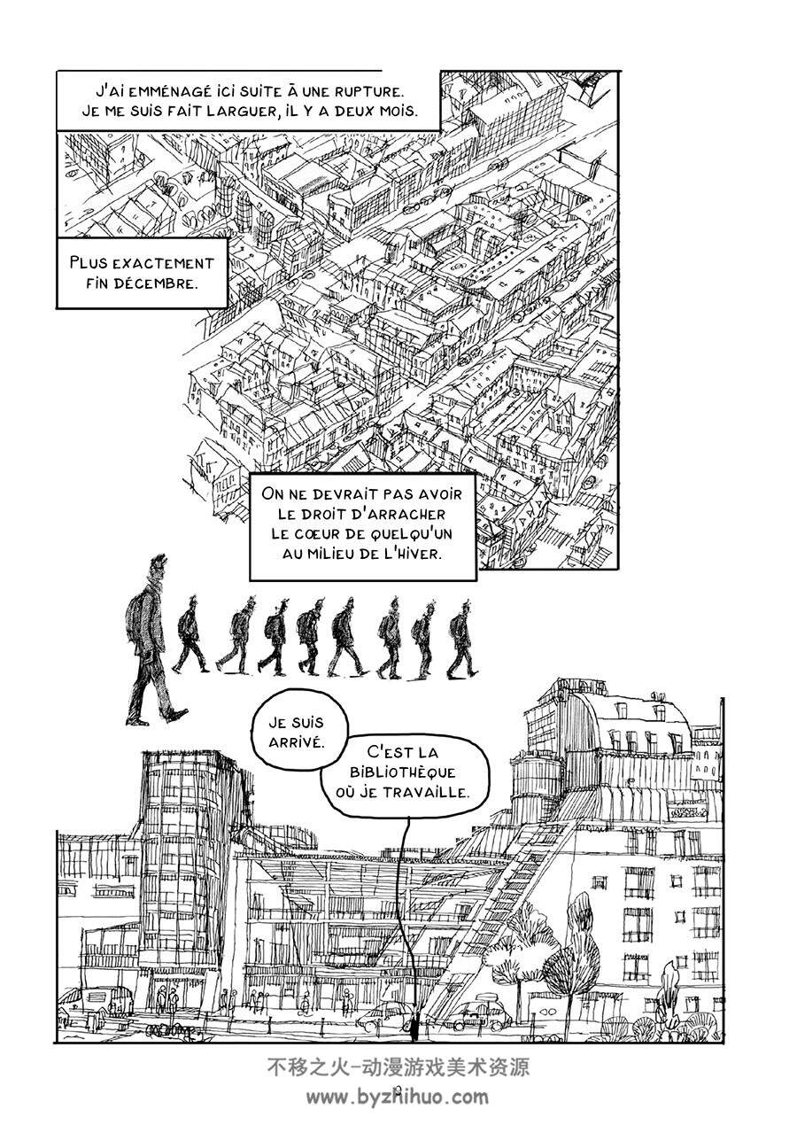 Rouen par cent chemins différents 全一册 Emmanuel Lemaire 旅行黑白漫画作品