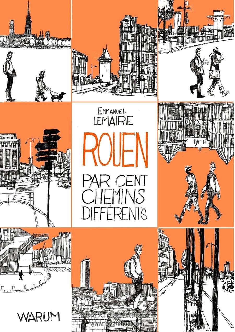 Rouen par cent chemins différents 全一册 Emmanuel Lemaire 旅行黑白漫画作品