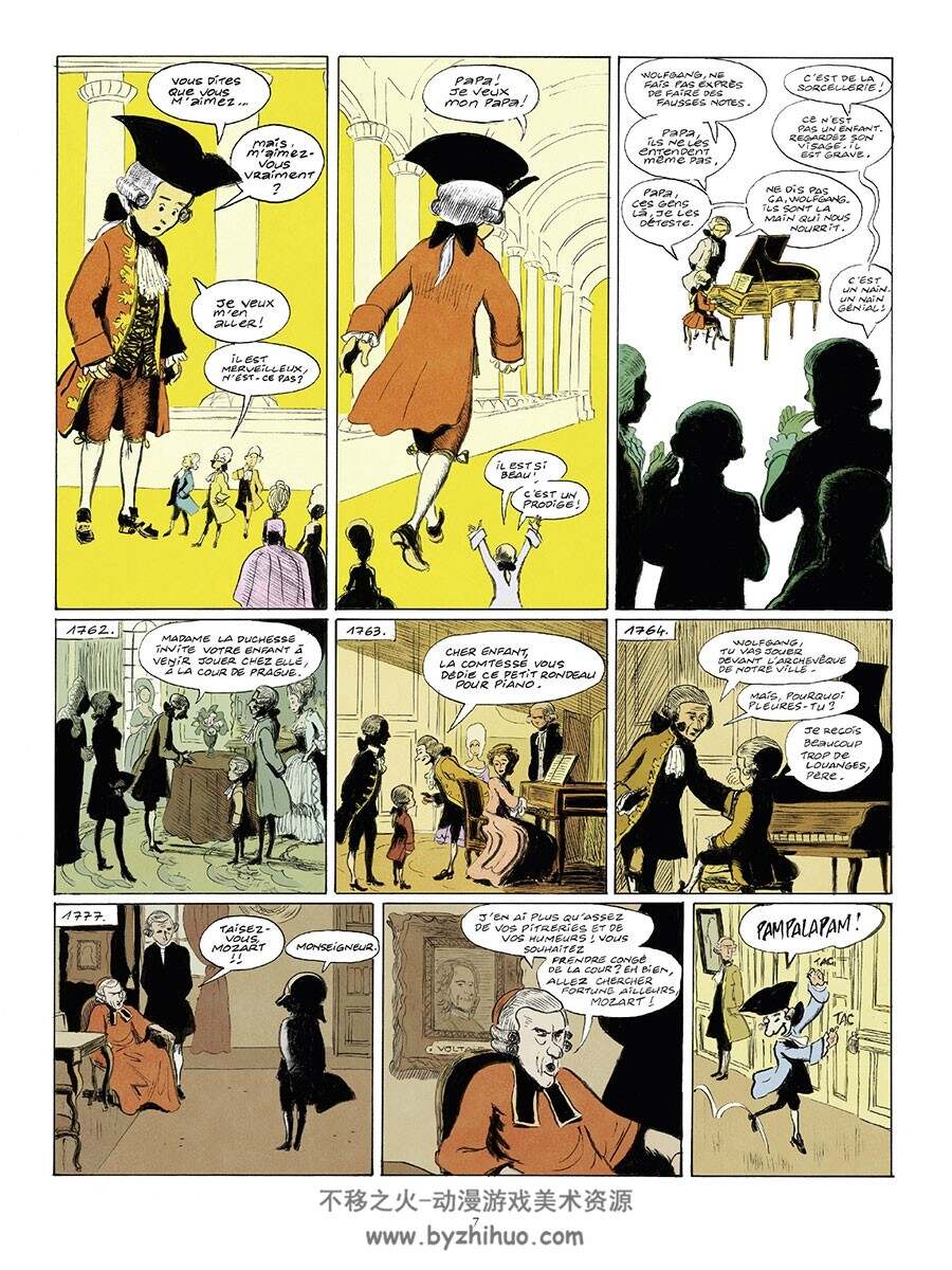 Mozart à Paris 全一册 Frantz Duchazeau 手绘风彩色漫画