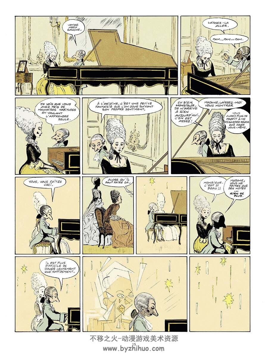 Mozart à Paris 全一册 Frantz Duchazeau 手绘风彩色漫画