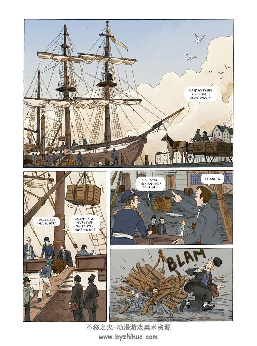 HMS Beagle, Aux origines de Darwin 全一册 Grolleau Fabien - Royer Jérémie 法语漫画