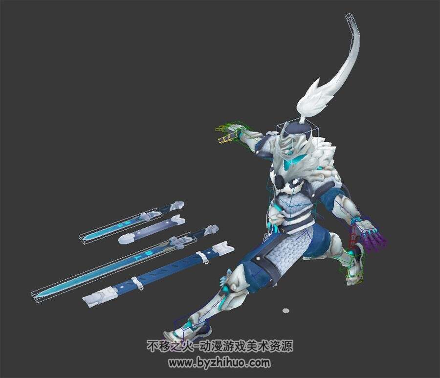 Overwatch 守望先锋源氏白虎3dMax模型百度云下载 四边面