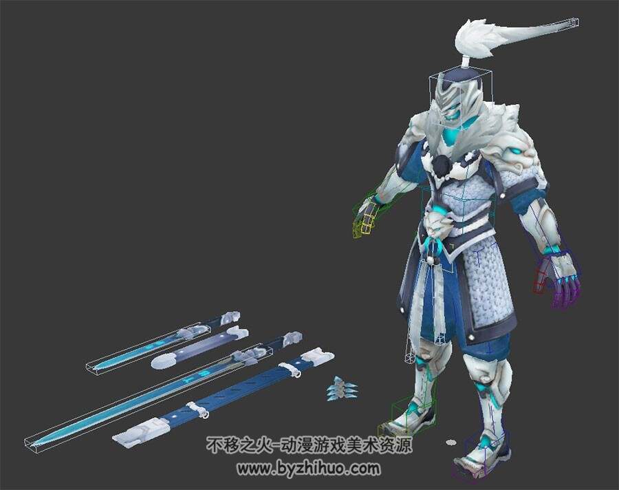 Overwatch 守望先锋源氏白虎3dMax模型百度云下载 四边面