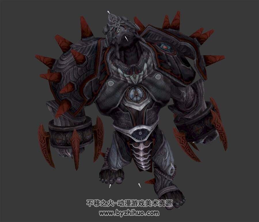 巨石人boss怪物 3dmax模型百度云下载 带绑定含全套动作