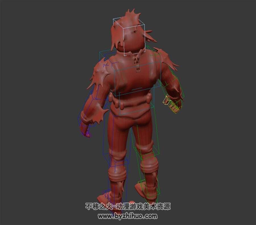 鱼脸人怪士兵 3dMax模型带绑定 百度云下载