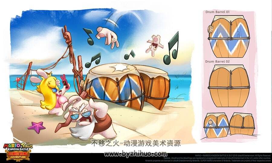 马里奥疯兔 游戏设定原画海报图片美术资源分享下载 366P