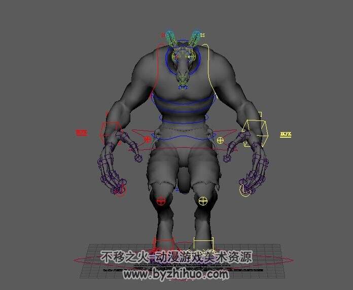 兽人怪物3DMayam模型下载 带绑定