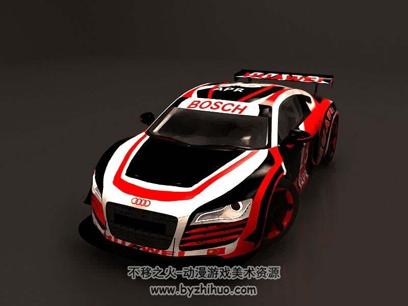 奥迪R8赛车3D模型 格式Max obj下载