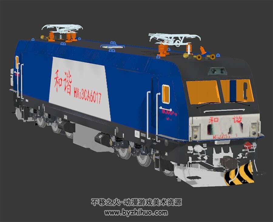 和谐号火车3D模型格式Max fbx 贴图挺简单