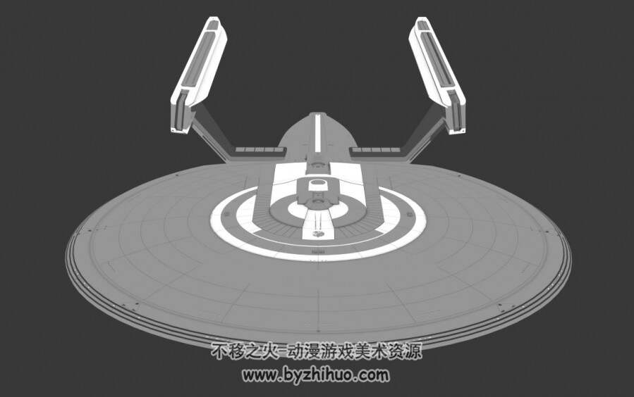 科幻风空中宇宙飞行器 宇宙飞船3D模型 格式Max OBJ