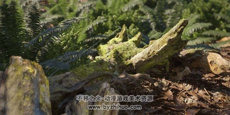 高品质 100组树木树枝树干场景3D模型 4种格式下载