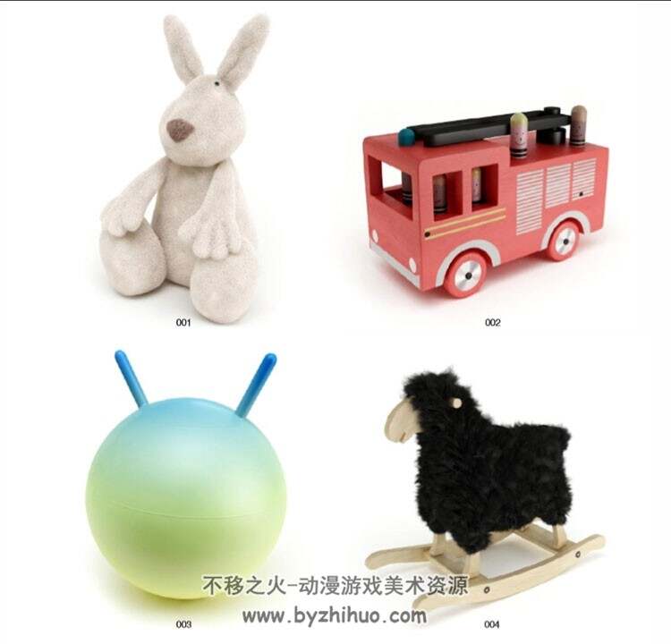 儿童乐园系列3D模型 儿童生活用品家具玩具游戏机等Max模型下载