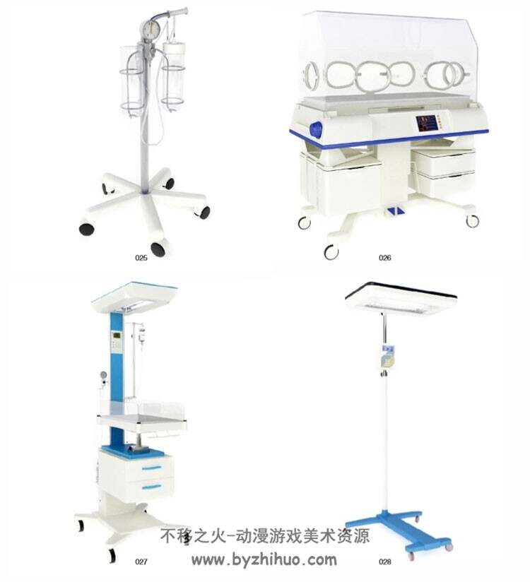 医院道具系列3D模型 医用工具器械床柜等Max高精模型下载