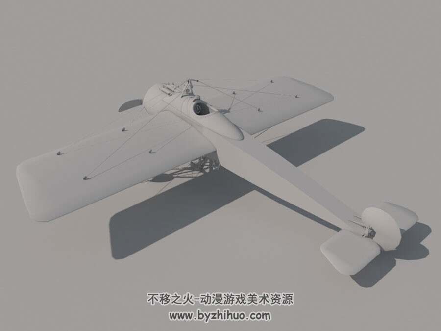 一只古董飞机3dMax底模模型 有贴图免费送