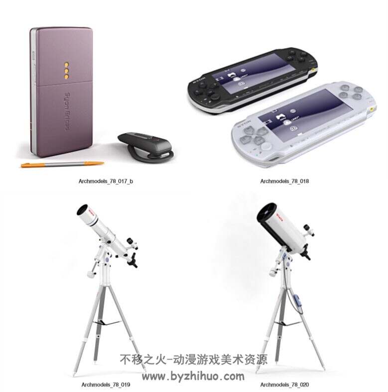 现代电子产品3D模型大合辑 电脑手机单反相机MP3耳机等