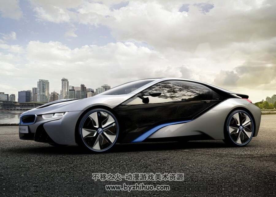 BMW i8 超跑跑车3D模型 格式FBX下载