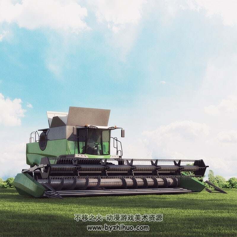 工厂建筑农业机械车辆3dMAX模型 可用于翻耕播种喷药收割等车辆模型下载
