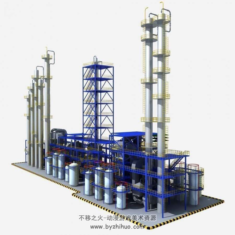 化工厂厂房场景设备3DMax模型下载