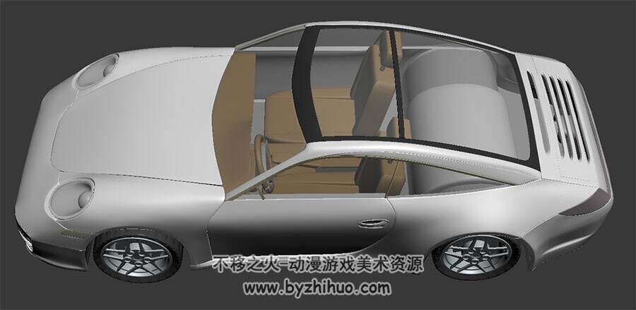 4台车辆3D模型白模 免费下载 宝马保时捷奥迪
