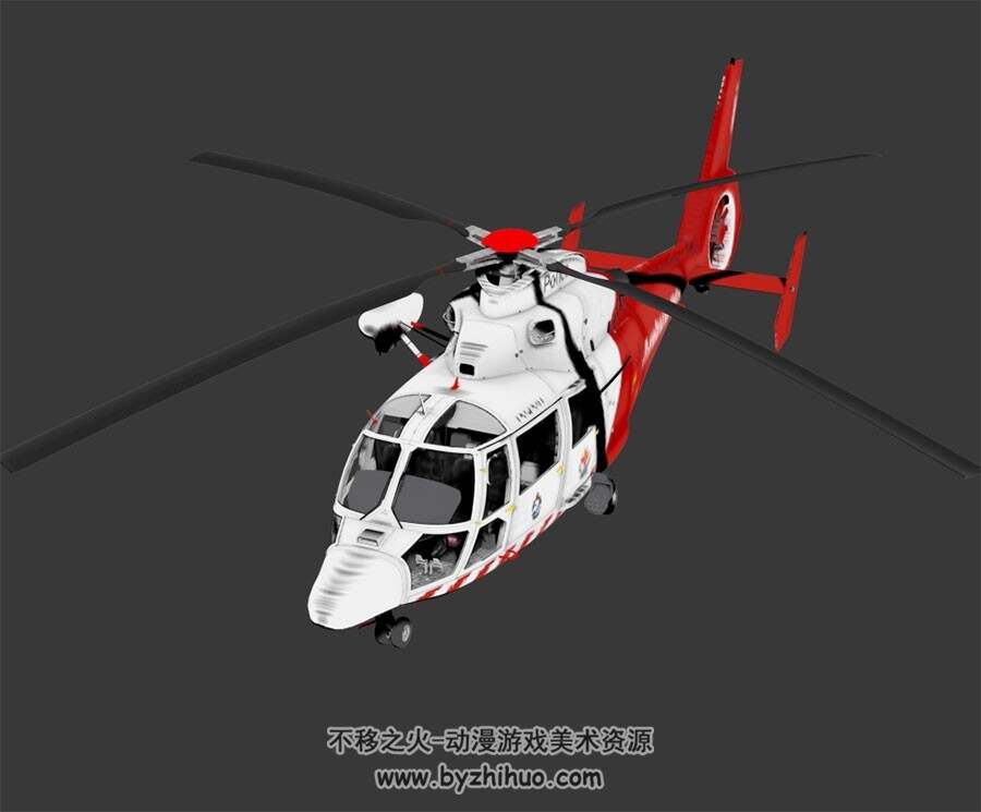 救援直升机3dmax模型下载 Eurocopter AS-365 Air Ambulace