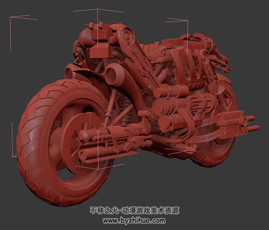 不完整没贴图摩托车机车3DMax模型免费下载