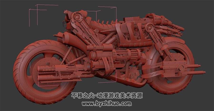 不完整没贴图摩托车机车3DMax模型免费下载
