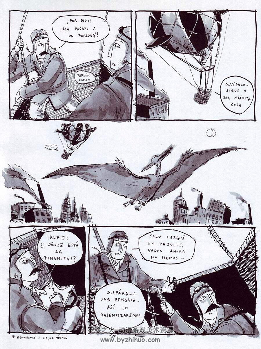 Los Cazadores de Pterodactilos 全一册 Brendan Leach - P. L. Gaspa 黑白手绘漫画
