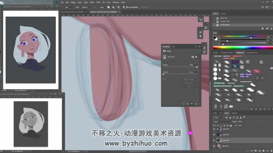 PhotoShop 绘画出3D风角色颜色渲染效果视频教程 附PSD源文件