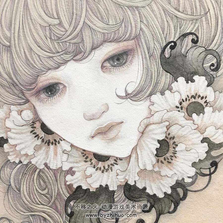 日本画师佐久間友香 笔下浮世绘风又颇具现代清纯少女感的插画作品下载