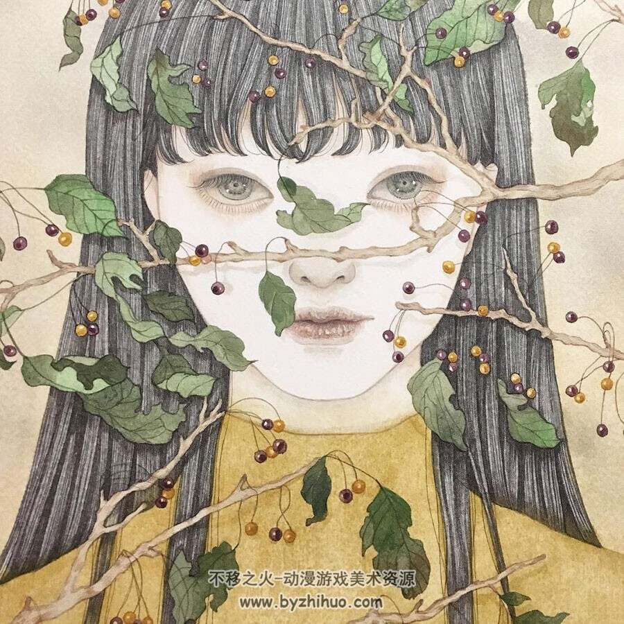 日本画师佐久間友香 笔下浮世绘风又颇具现代清纯少女感的插画作品下载