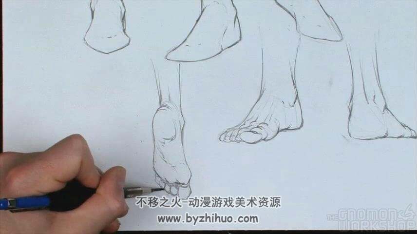 动态人体头手和脚 外国手绘素描绘画视频教学教程下载