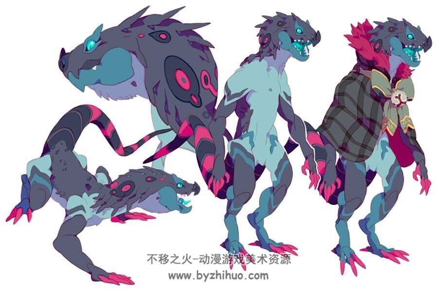 Q版小怪物生物动漫游戏原画设定素材图包下载 2995P