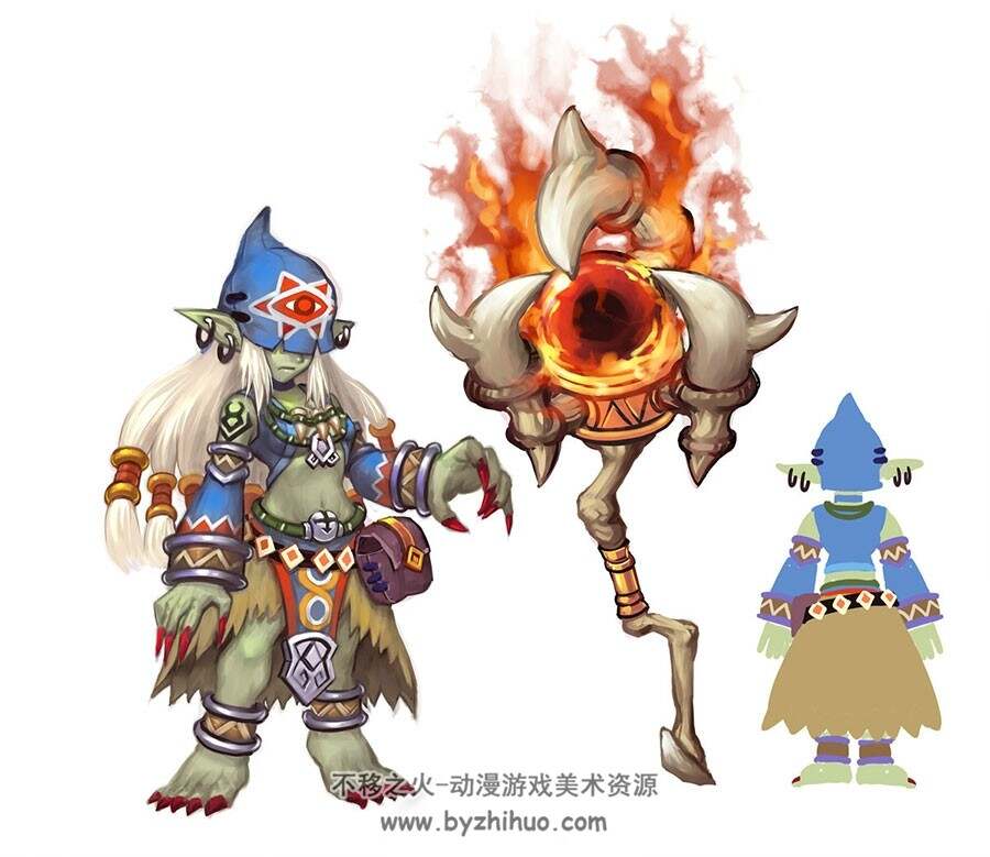 Q版小怪物生物动漫游戏原画设定素材图包下载 2995P