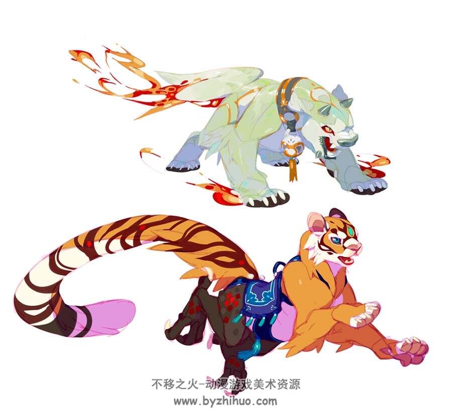 Q版小怪物生物动漫游戏原画设定素材图包下载 2995P